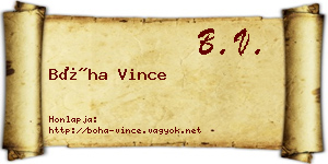Bóha Vince névjegykártya